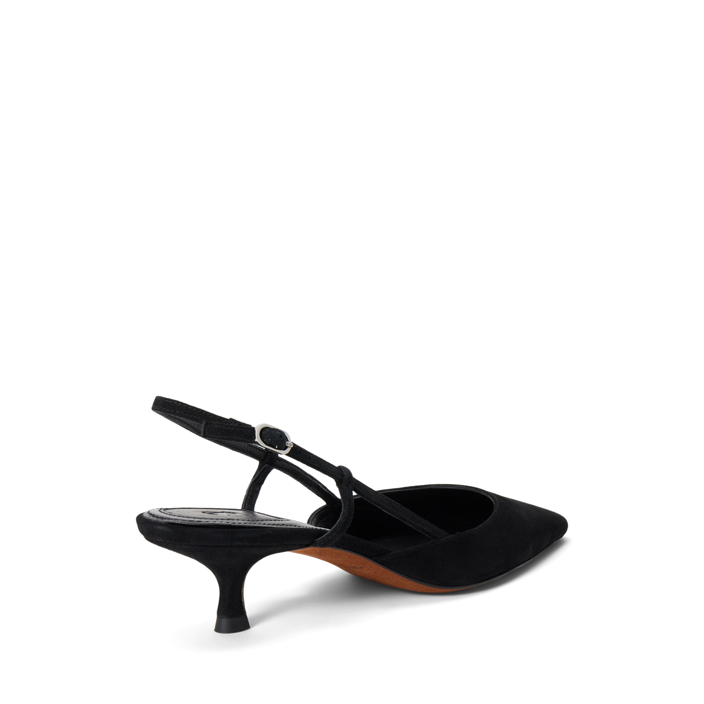 Женские туфли Ralph Lauren Suede Slingback Kitten Heel, цвет: Чёрный — фото 2