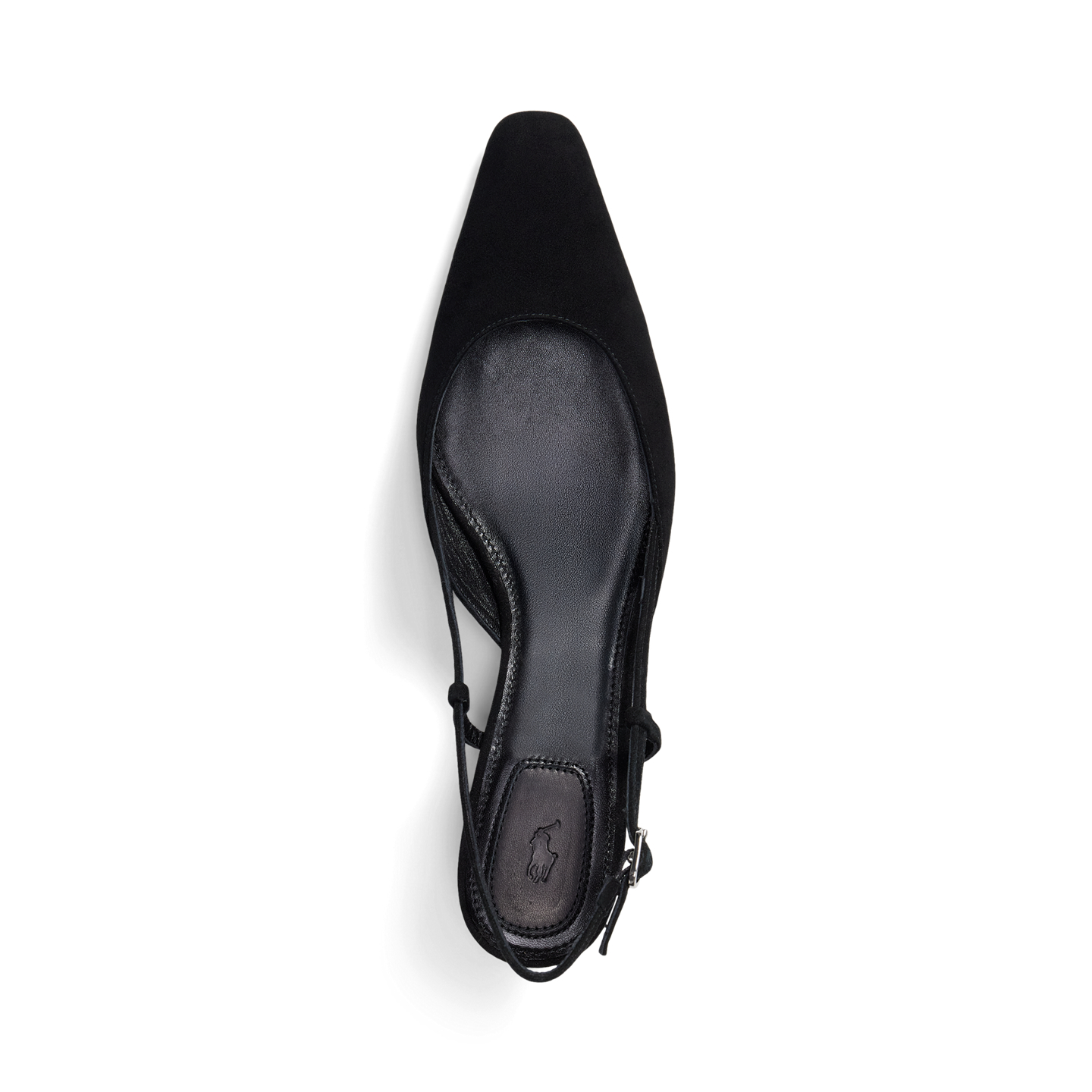 Женские туфли Ralph Lauren Suede Slingback Kitten Heel, цвет: Чёрный — фото 3