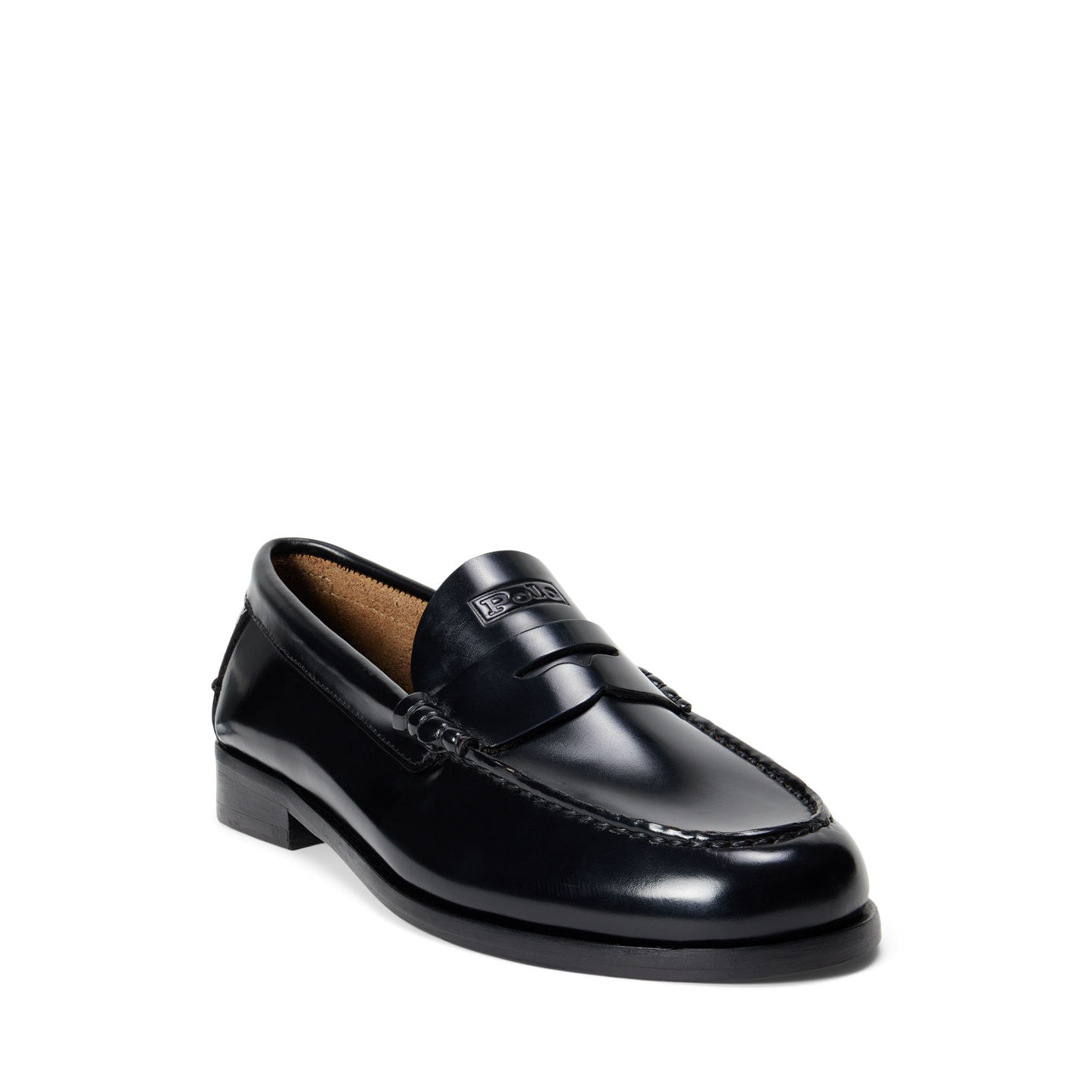 Женские туфли Ralph Lauren Calfskin Leather Loafer, цвет: Чёрный — фото 1