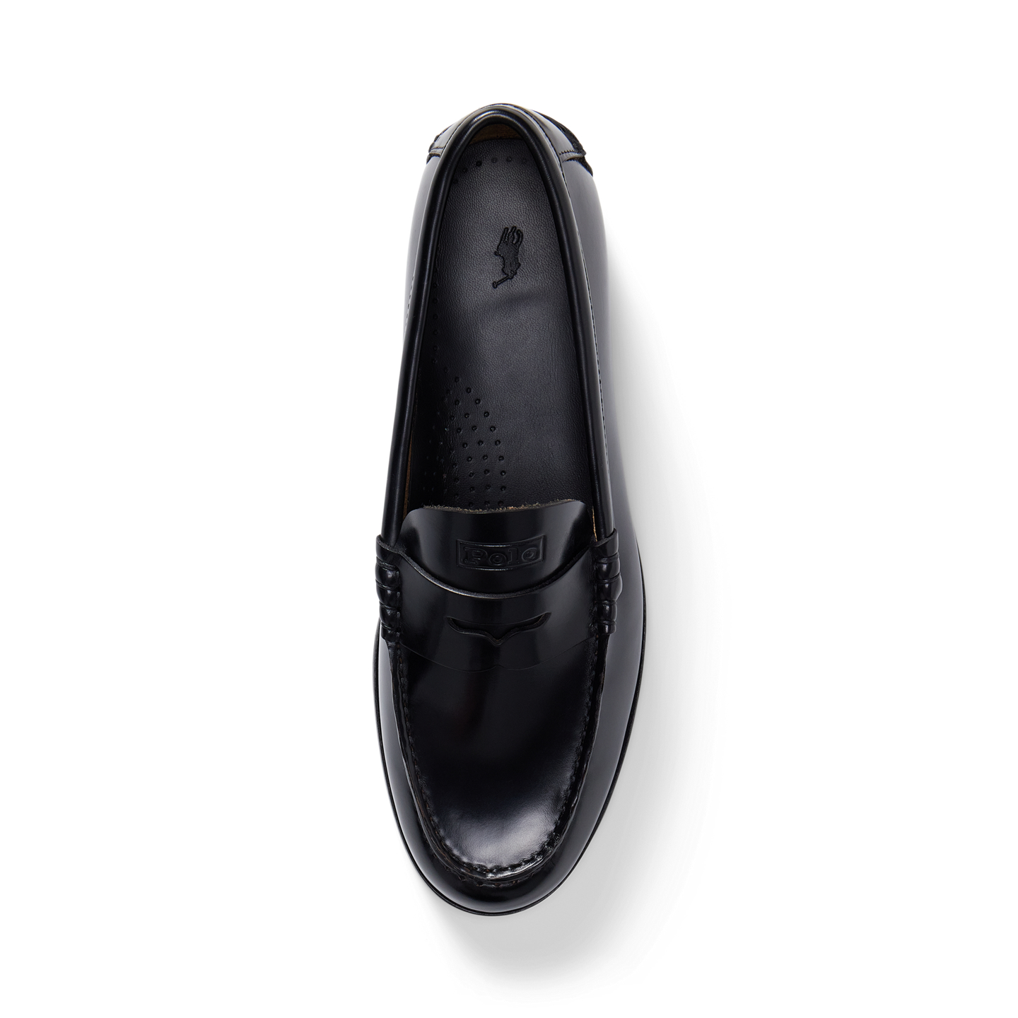 Женские туфли Ralph Lauren Calfskin Leather Loafer, цвет: Чёрный — фото 3