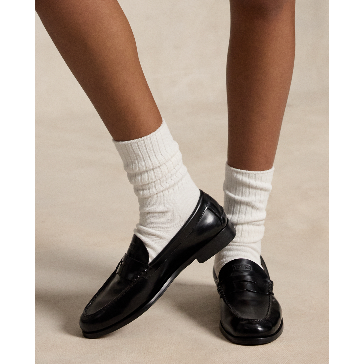 Женские туфли Ralph Lauren Calfskin Leather Loafer, цвет: Чёрный — фото 4