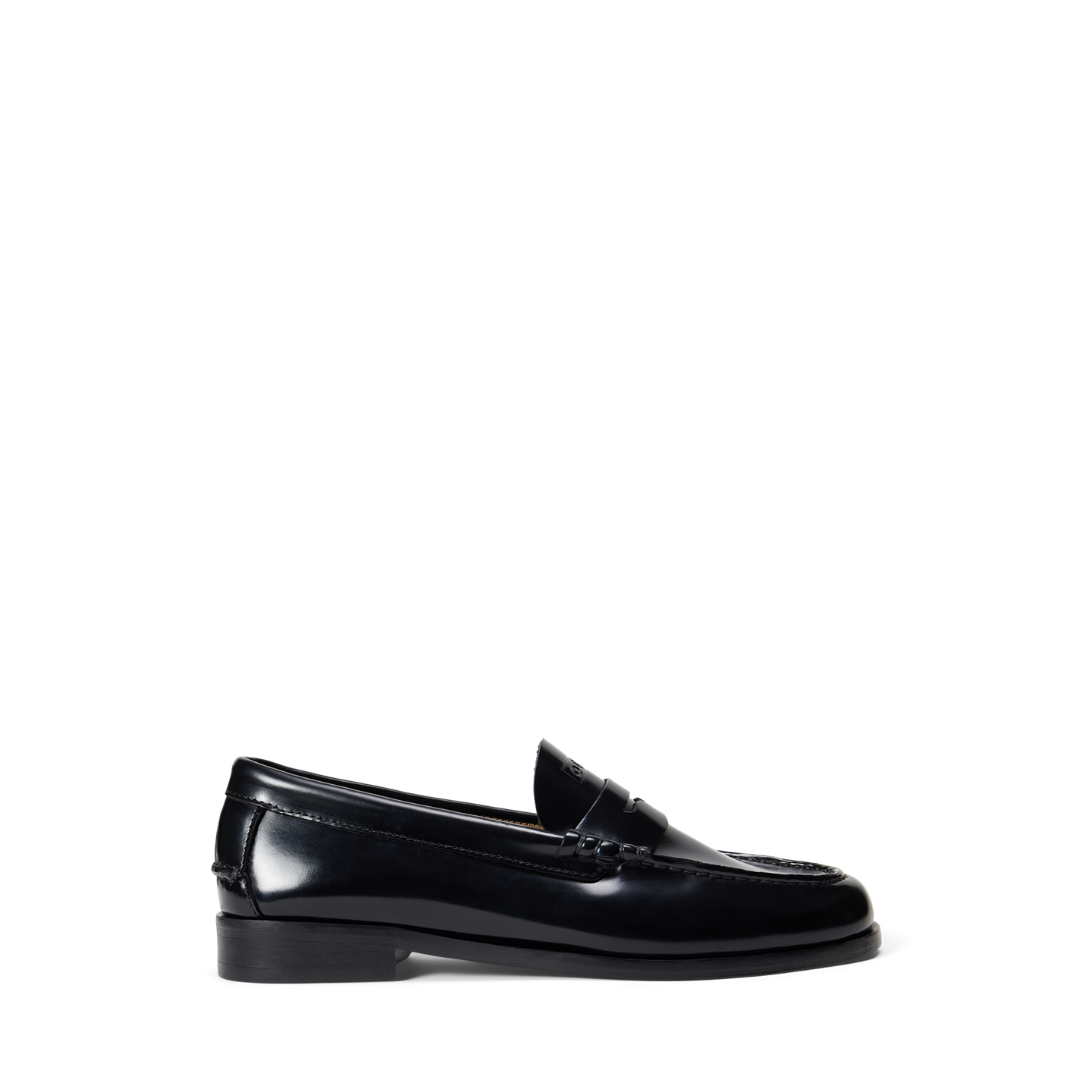 Женские туфли Ralph Lauren Calfskin Leather Loafer, цвет: Чёрный — фото 5