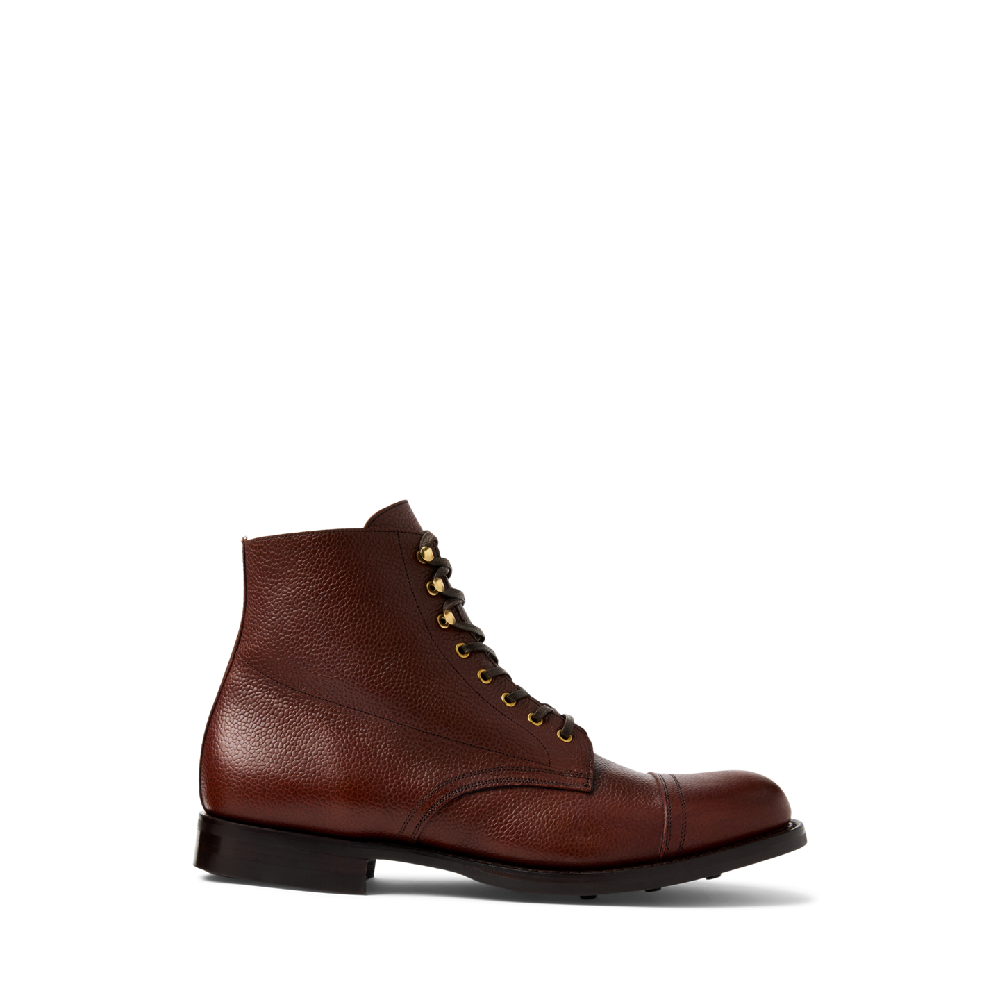Мужские ботинки Ralph Lauren Hand-Burnished Pebbled Leather, цвет: Рыжевато-коричневый — фото 4