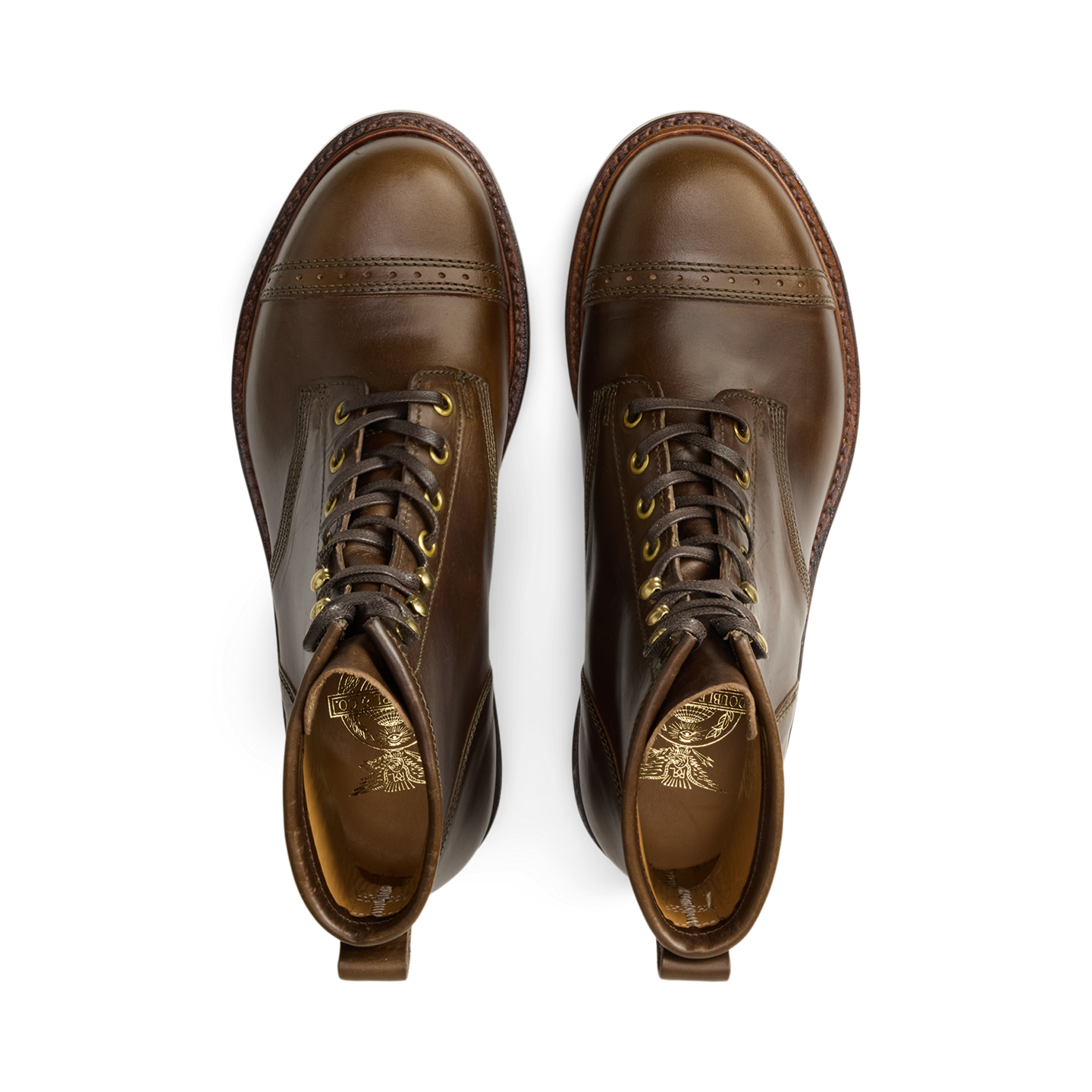 Мужские ботинки Ralph Lauren Leather Bowery, цвет: Оливковый коричневый — фото 2