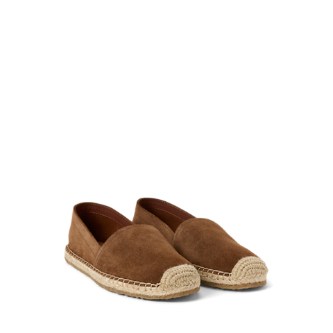 Женские сандалии Ralph Lauren Roughout Suede Espadrille, цвет: Коричневый
