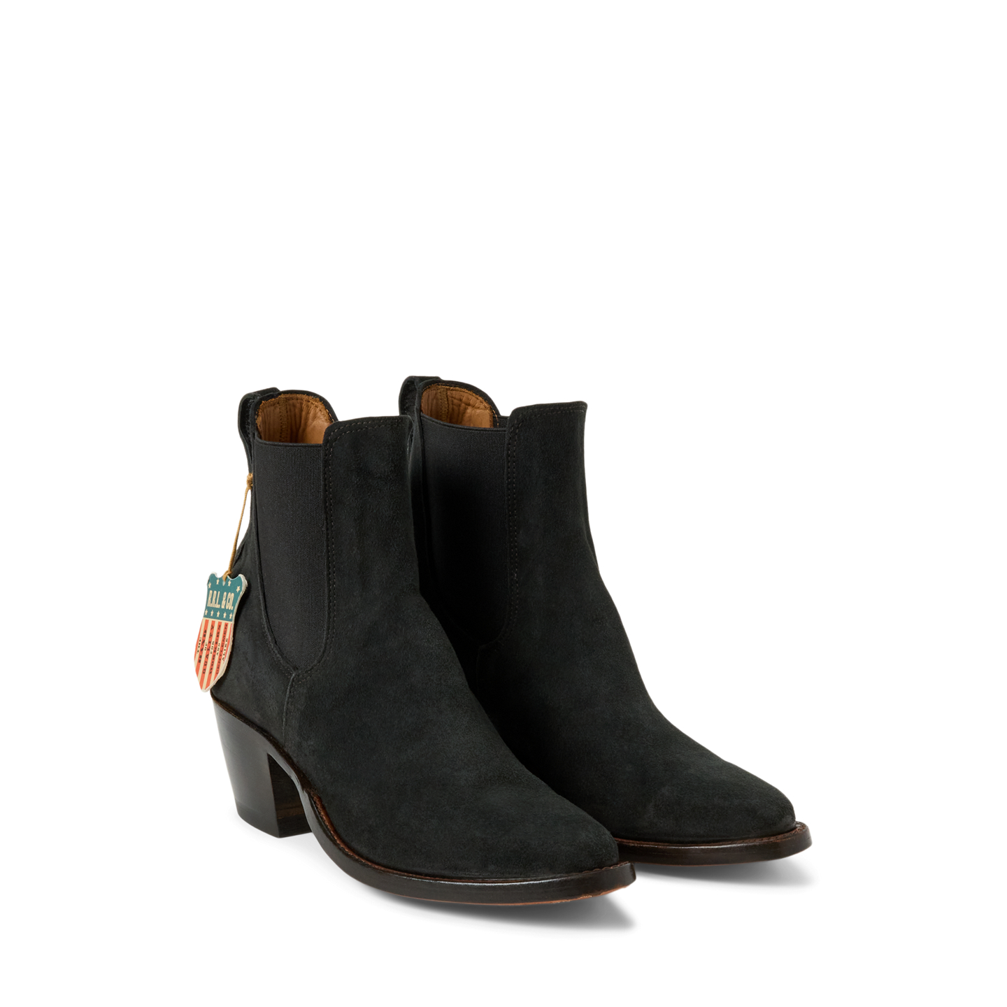 Женские ботинки Ralph Lauren Chelsea Plainview Suede, цвет: Чёрный — фото 1