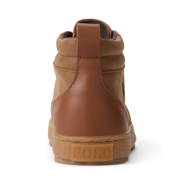 Tan/brown Camdyn Leather High-Top Sneaker Child 3