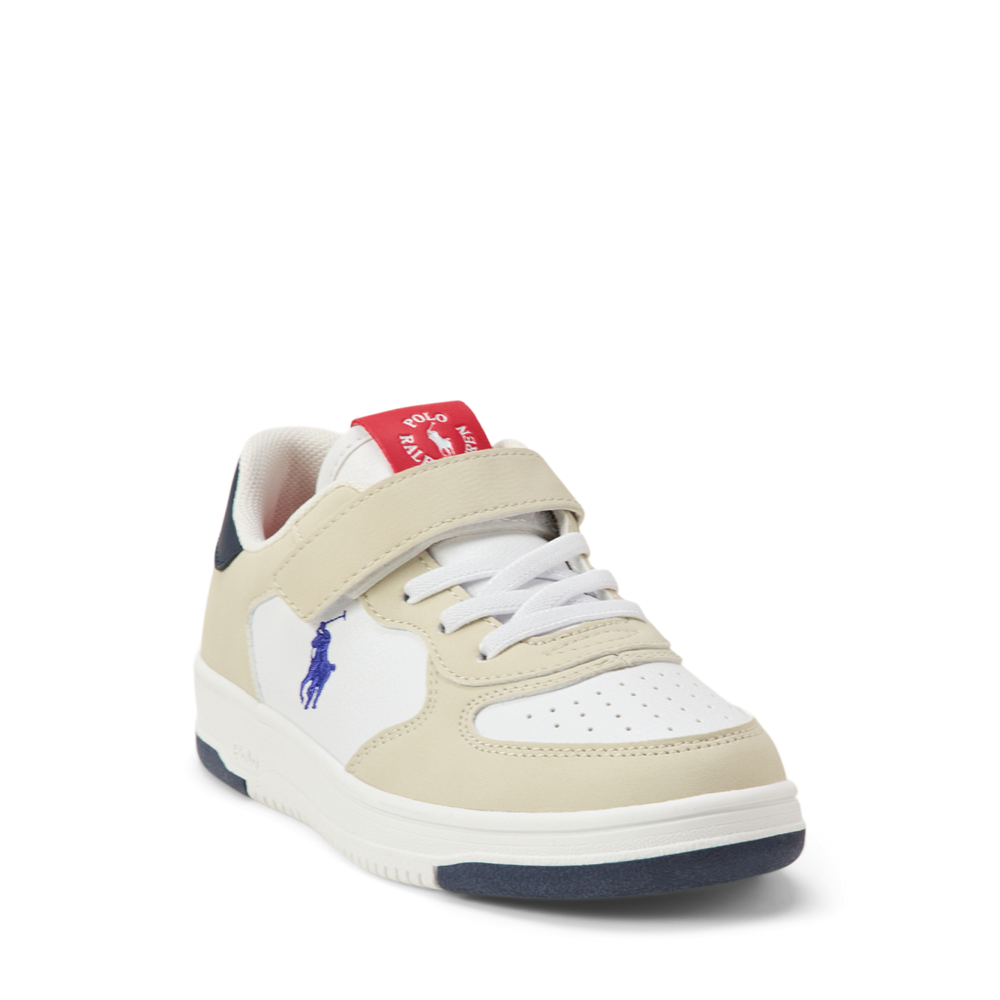 Детские кроссовки Ralph Lauren Masters Court Faux-Suede PS, цвет: Белый разноцветный — фото 1