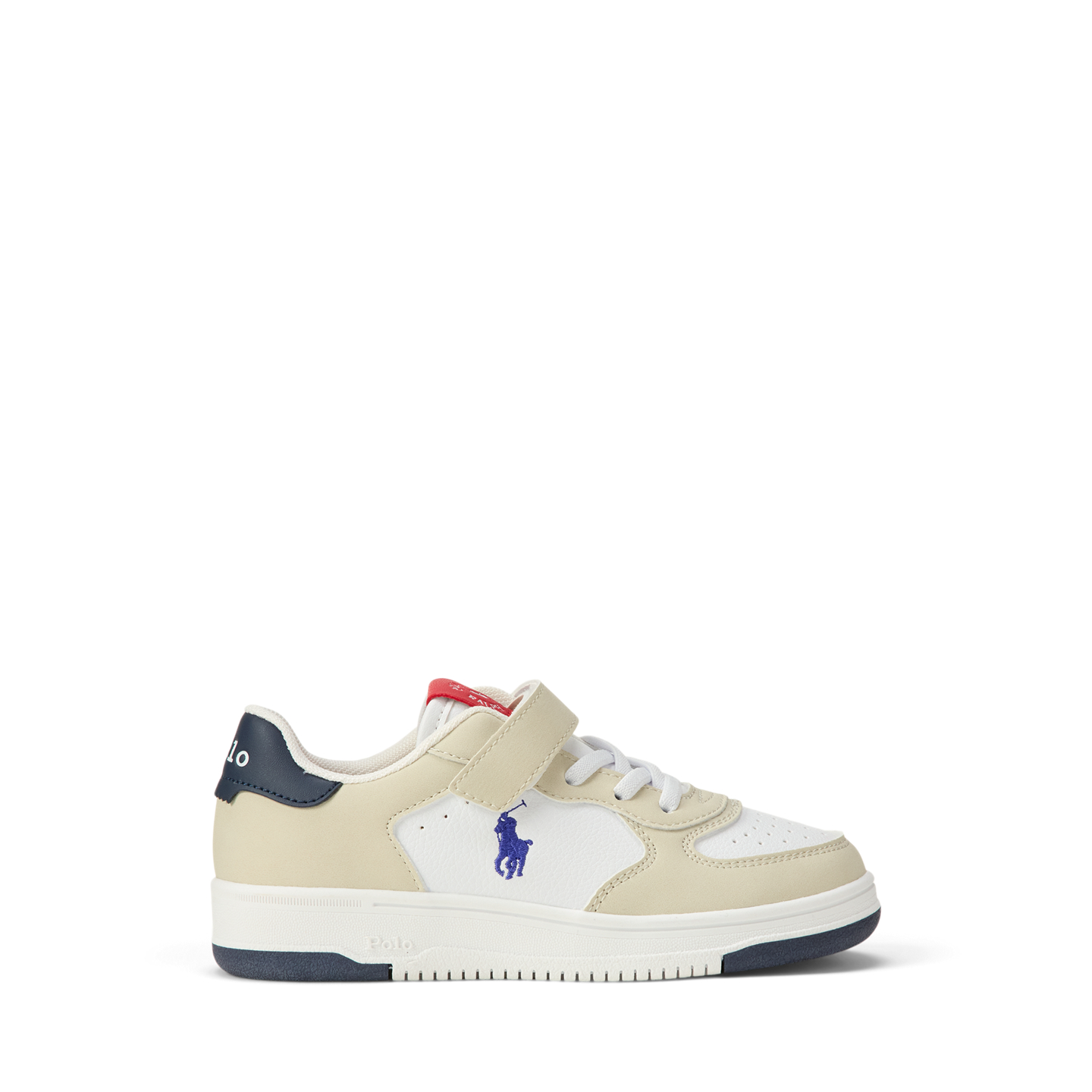 Детские кроссовки Ralph Lauren Masters Court Faux-Suede PS, цвет: Белый разноцветный — фото 4