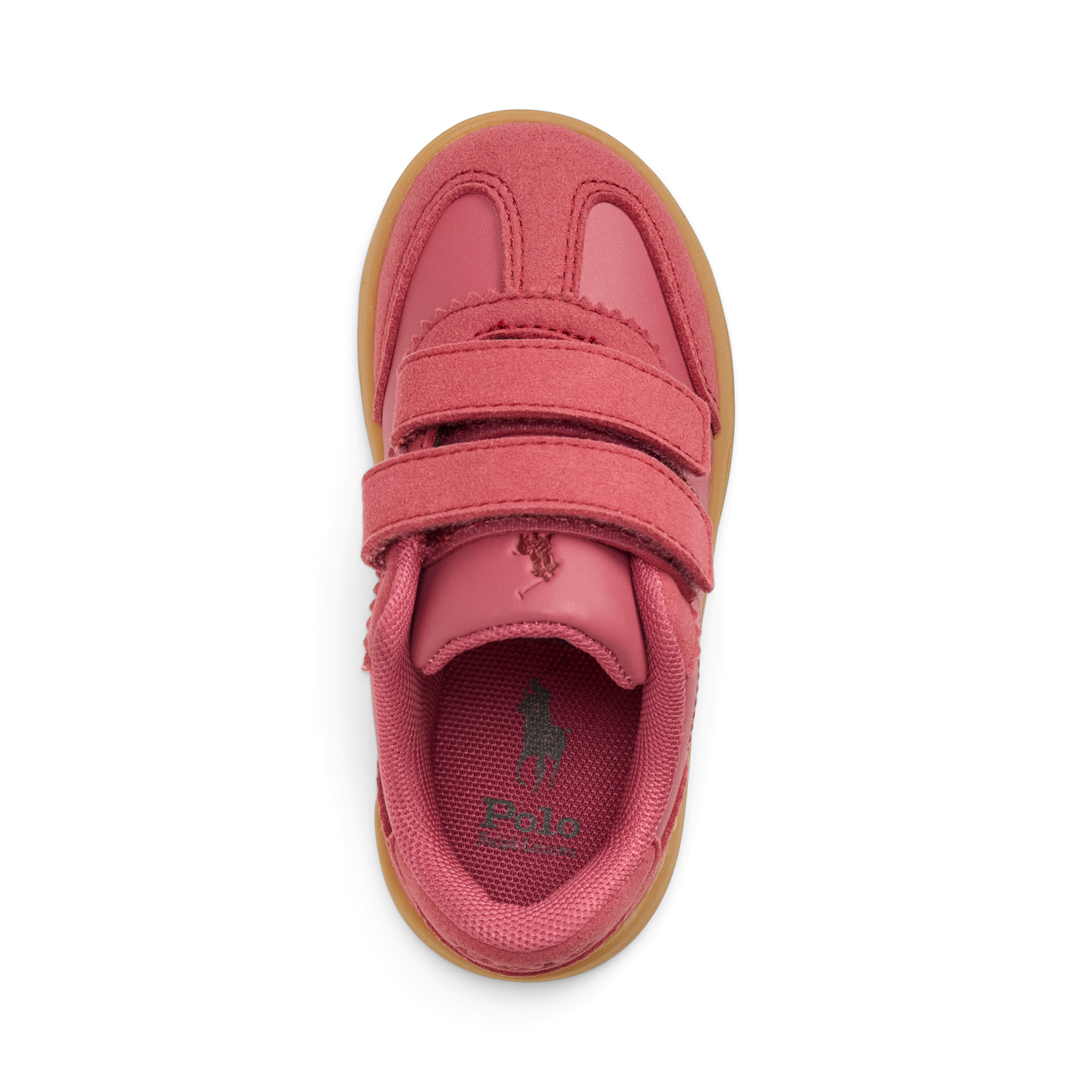 Детские кроссовки Ralph Lauren Hollis Faux-Leather EZ, цвет: Розовый холщовый / Розовый — фото 3
