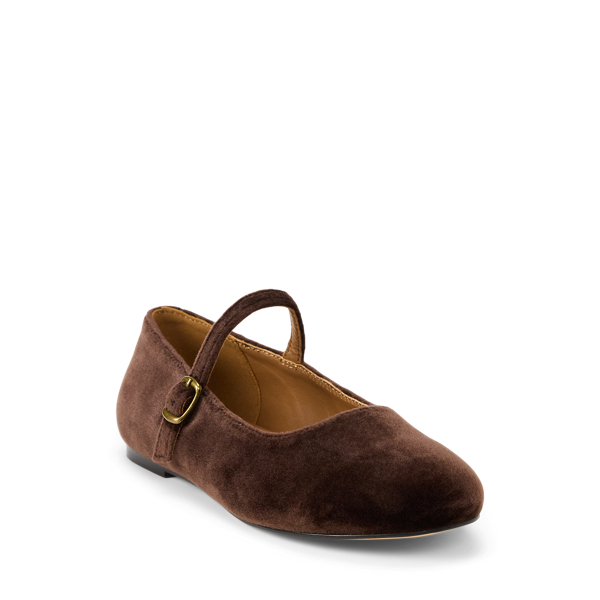 Chocolate Velvet Kinslee Leather Mary Jane Toddler 2