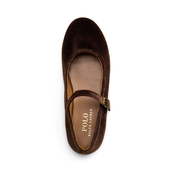 Chocolate Velvet Kinslee Leather Mary Jane Toddler 4
