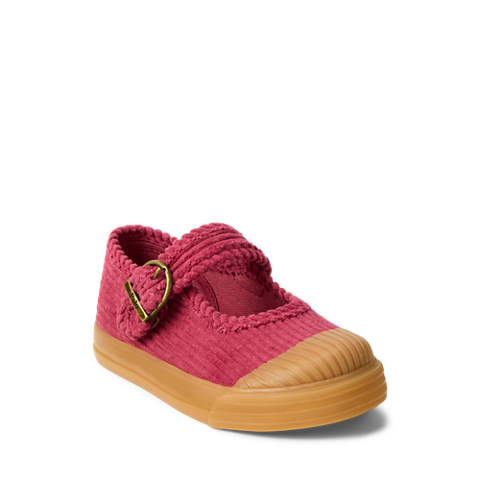 Детские кроссовки Ralph Lauren Saige Corduroy Canvas, цвет: Розовый холщовый