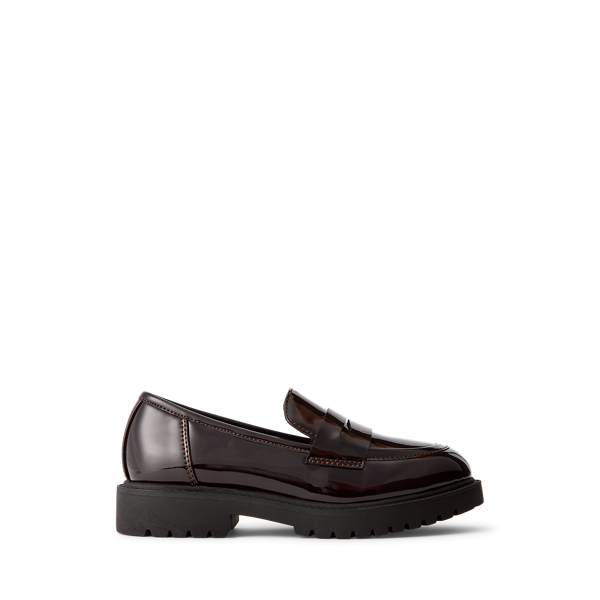 Chocolate Patent Wellsley Patent Faux-Leather Loafer Child 1