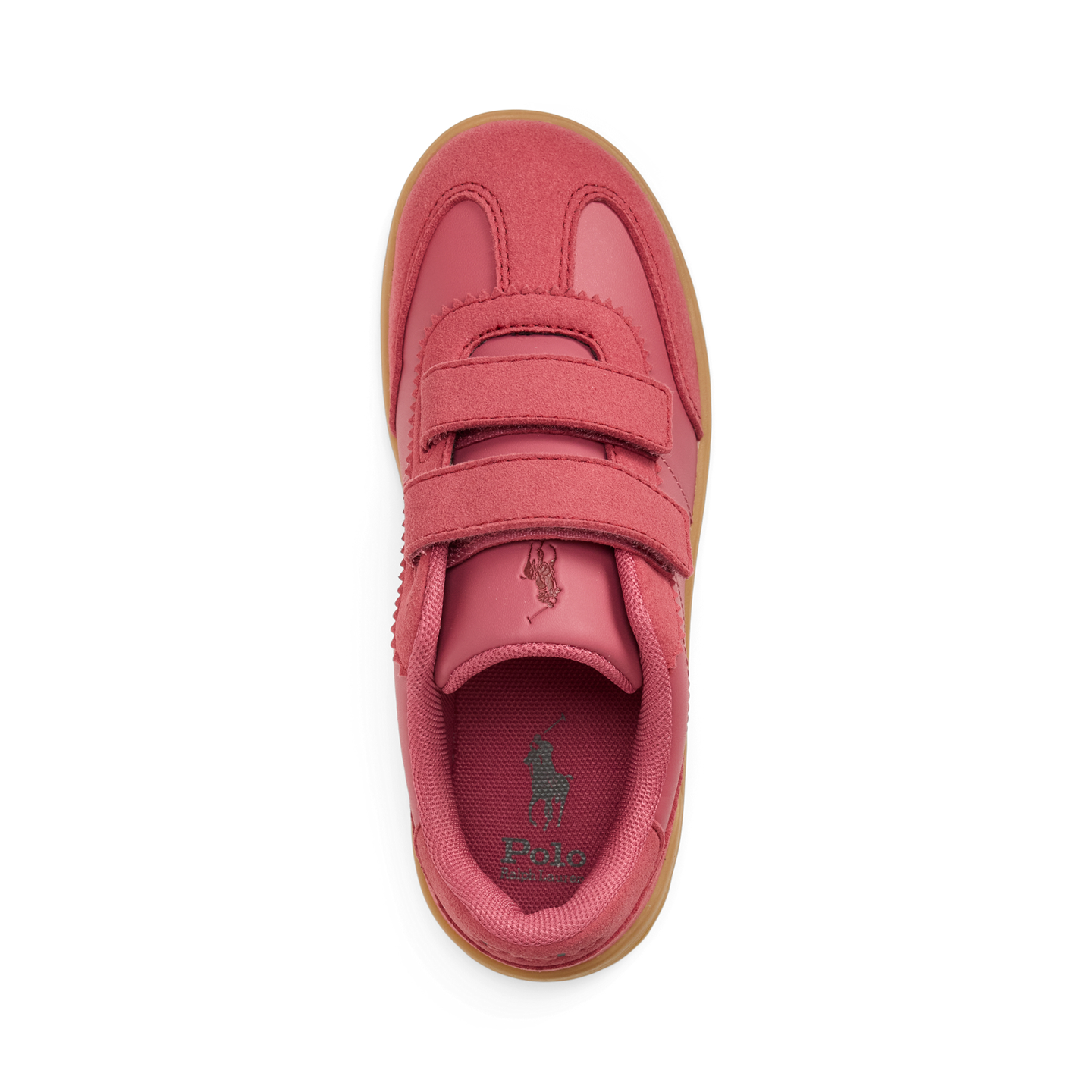 Детские кроссовки Ralph Lauren Hollis Faux-Leather EZ, цвет: Розовый холщовый / Розовый — фото 3