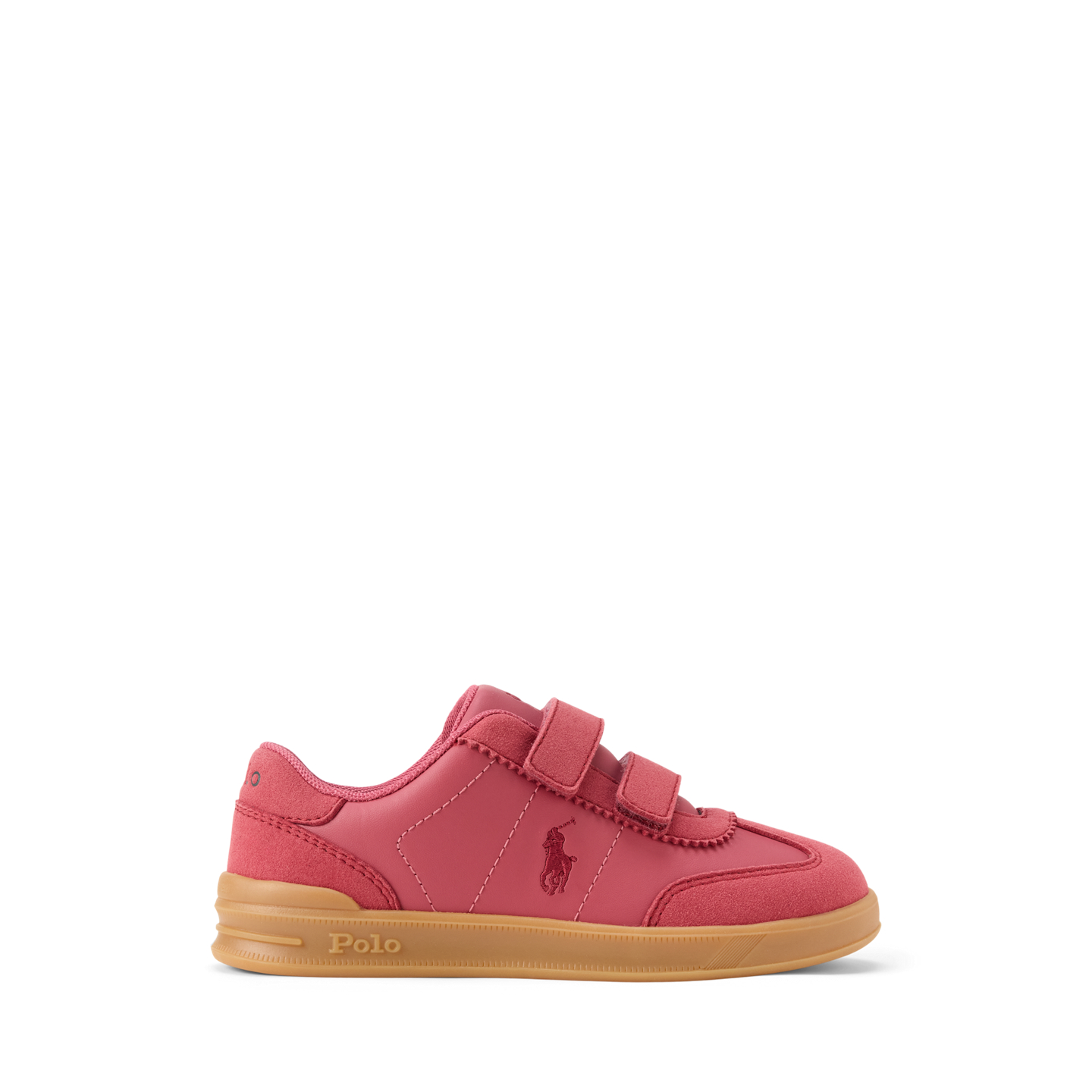 Детские кроссовки Ralph Lauren Hollis Faux-Leather EZ, цвет: Розовый холщовый / Розовый — фото 4