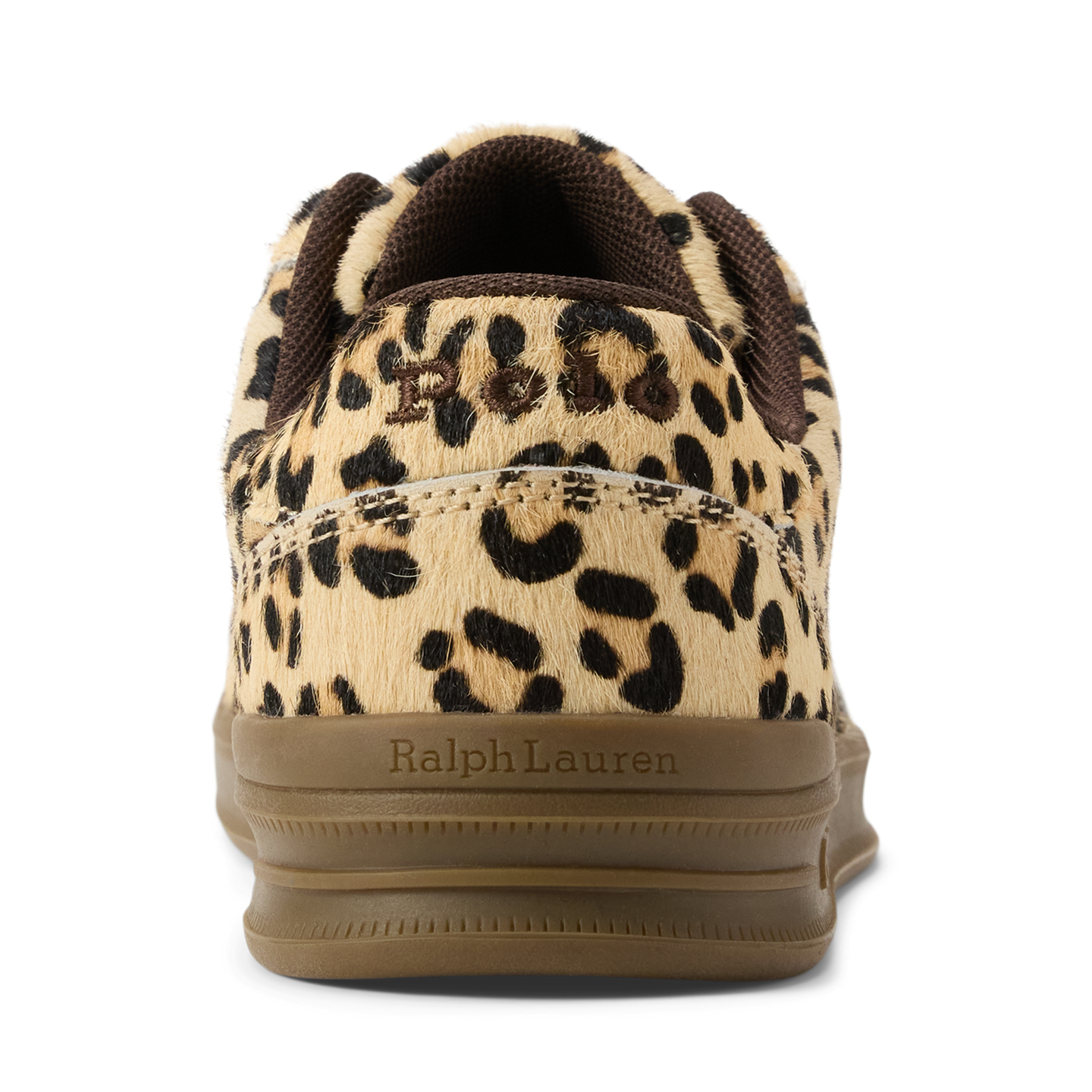 Детские кроссовки Ralph Lauren Hollis Leopard Print Haircalf EZ, цвет: Коричневый — фото 2