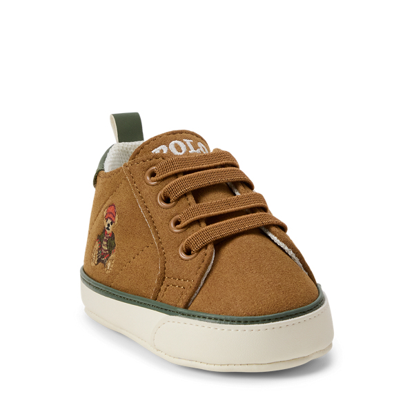 Brown Quilton Polo Bear Faux-Suede Sneaker Baby Boy 2