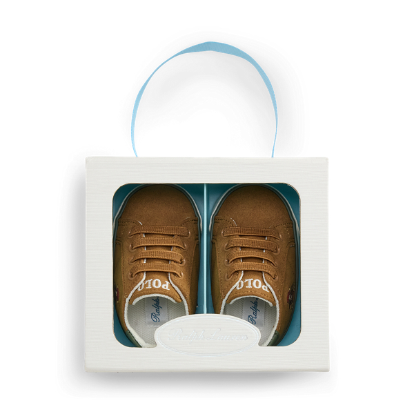 Brown Quilton Polo Bear Faux-Suede Sneaker Baby Boy 6