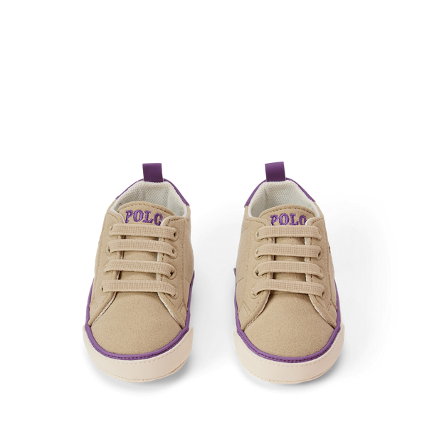 Light Tan Quilton Polo Bear Faux-Suede Sneaker Baby Girl 4