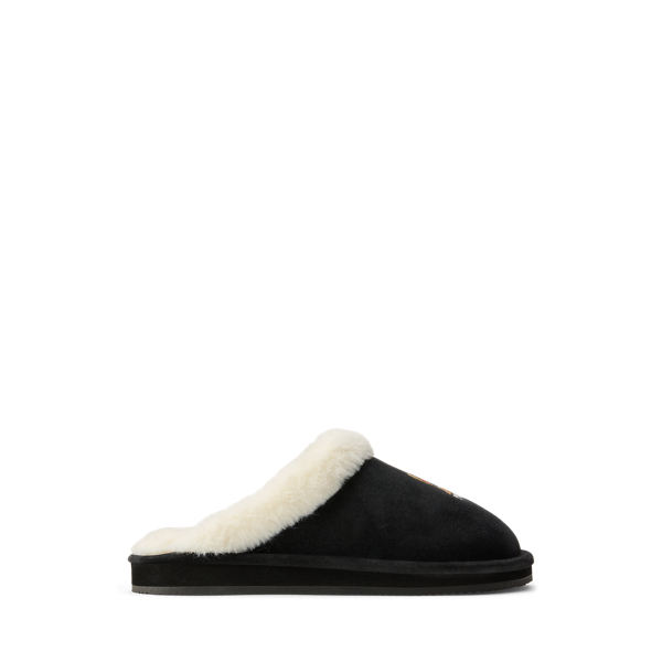 Polo Bear Suede &amp; Faux-Fur Slipper