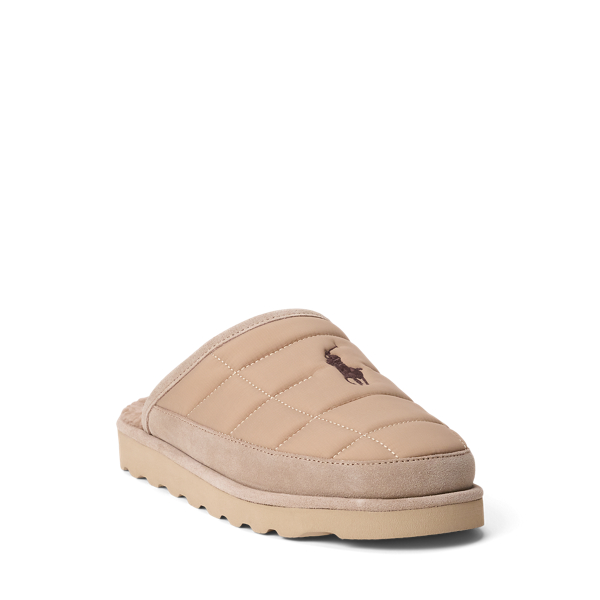 Reade Suede-Trim Quilted Scuff Slipper