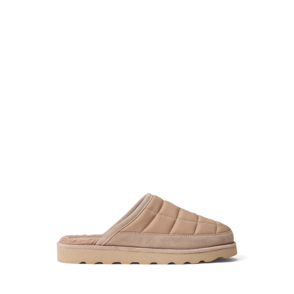 Reade Suede-Trim Quilted Scuff Slipper