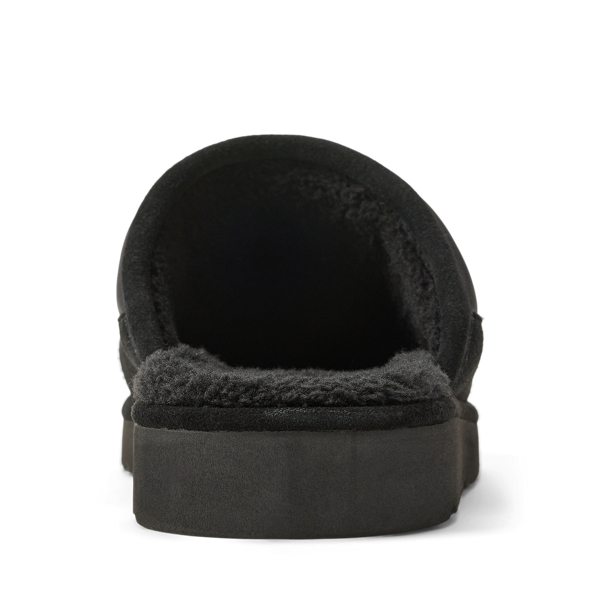 Black/Cream Reade Suede-Trim Quilted Scuff Slipper Polo Ralph Lauren 3