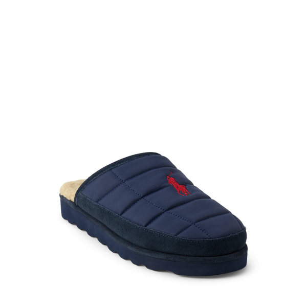 Reade Suede-Trim Quilted Scuff Slipper