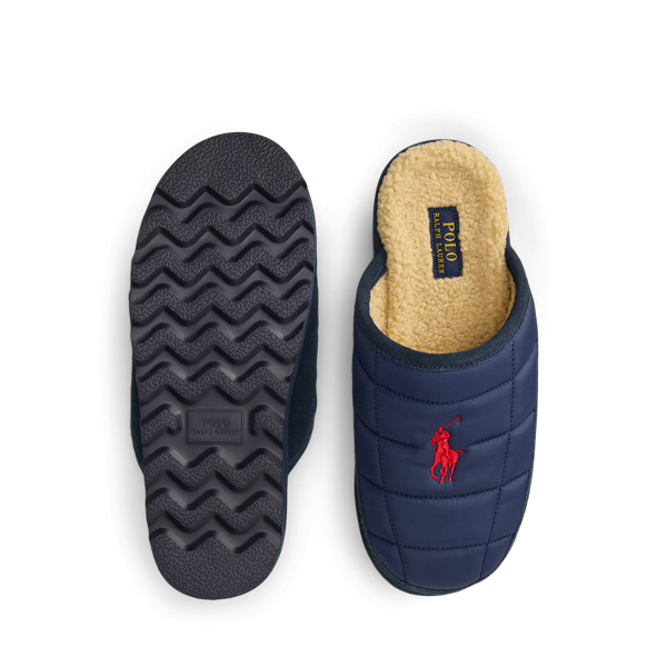 Reade Suede-Trim Quilted Scuff Slipper