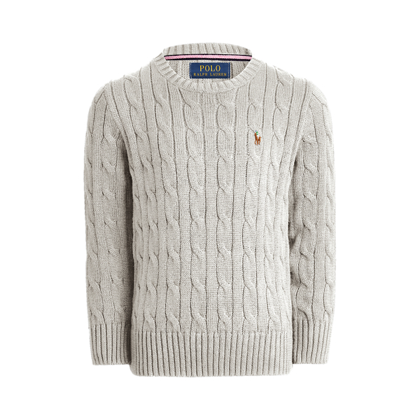 Boy's Cable Crewneck Sweater