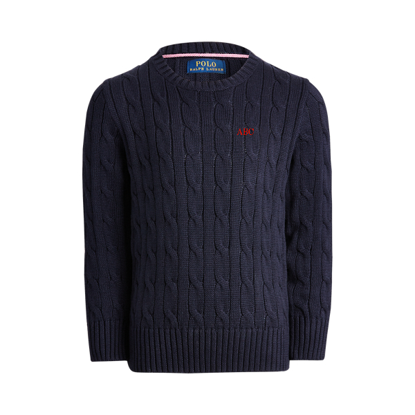 Boys' Cable Crewneck Sweater