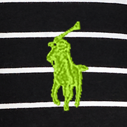 Polo Black White Stripe