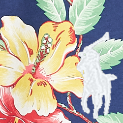 Vintage Hibiscus Navy