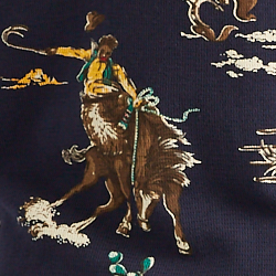 Cruise Navy Cowboy Print