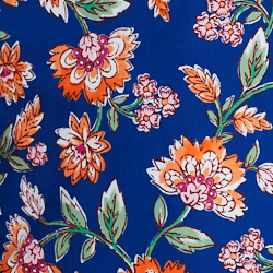 Woodblock Floral Royal