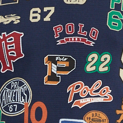 Navy Letterman Toss Print