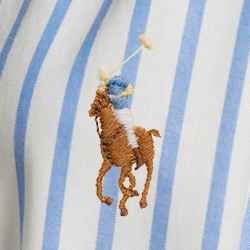 White/Lake Blue Stripe