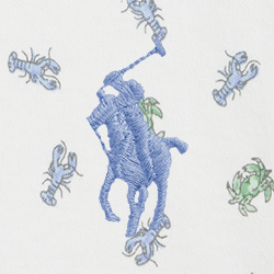 White/Blue Lobster Print