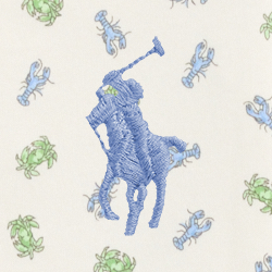 White/Blue Lobster Print