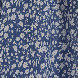 Blau/Creme geblümt