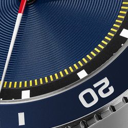 Cadran bleu/Lunette verte